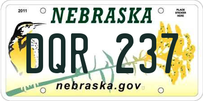 NE license plate DQR237