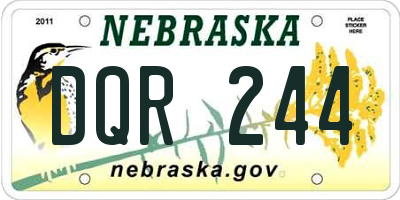 NE license plate DQR244