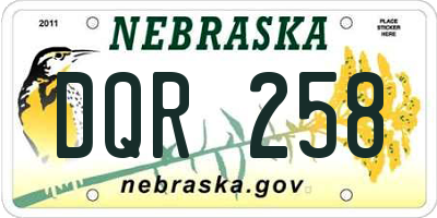 NE license plate DQR258