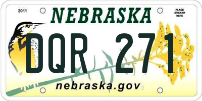 NE license plate DQR271