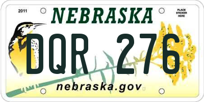 NE license plate DQR276