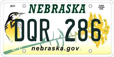 NE license plate DQR286