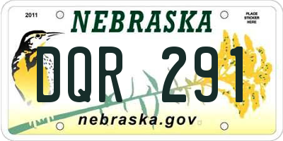 NE license plate DQR291
