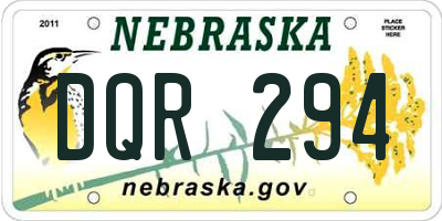 NE license plate DQR294