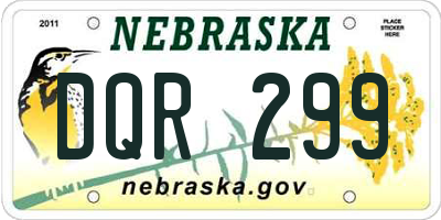 NE license plate DQR299
