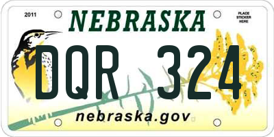 NE license plate DQR324