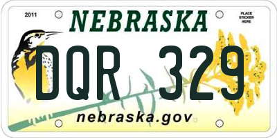 NE license plate DQR329