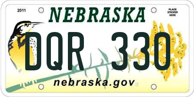 NE license plate DQR330