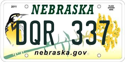 NE license plate DQR337