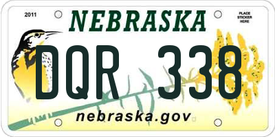 NE license plate DQR338