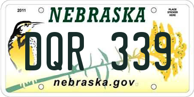 NE license plate DQR339