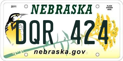 NE license plate DQR424