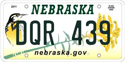 NE license plate DQR439