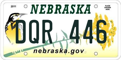 NE license plate DQR446