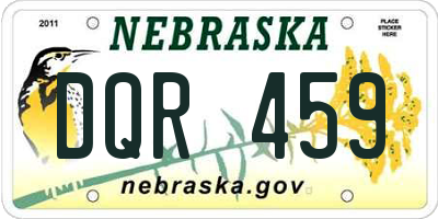 NE license plate DQR459