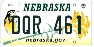 NE license plate DQR461