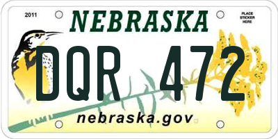 NE license plate DQR472