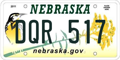 NE license plate DQR517