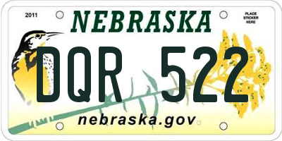 NE license plate DQR522