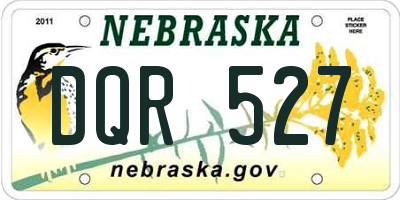 NE license plate DQR527