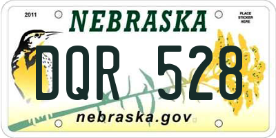 NE license plate DQR528