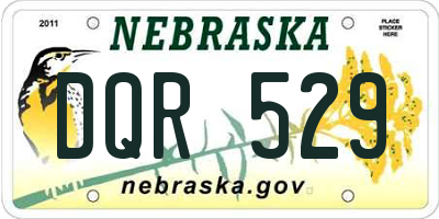 NE license plate DQR529