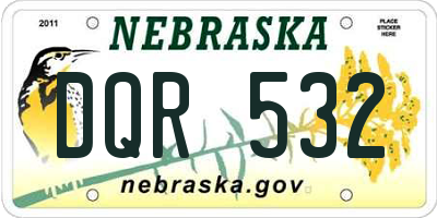 NE license plate DQR532