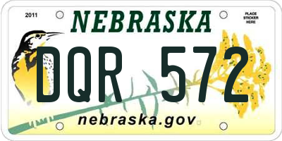 NE license plate DQR572