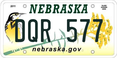 NE license plate DQR577