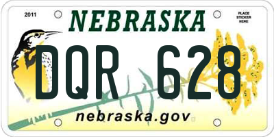 NE license plate DQR628