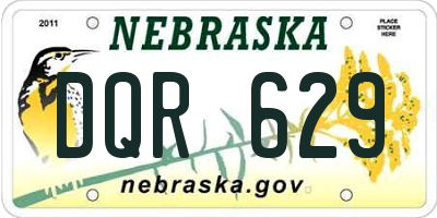 NE license plate DQR629