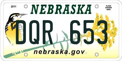NE license plate DQR653