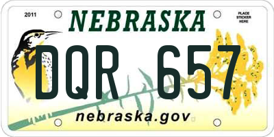 NE license plate DQR657