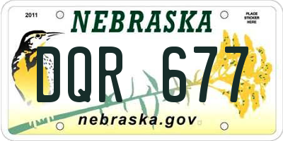 NE license plate DQR677