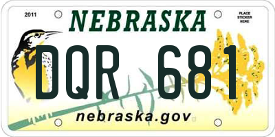 NE license plate DQR681