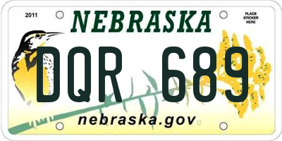 NE license plate DQR689