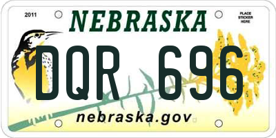 NE license plate DQR696