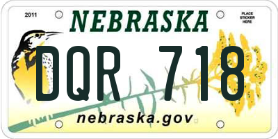 NE license plate DQR718