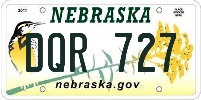 NE license plate DQR727