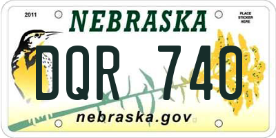 NE license plate DQR740