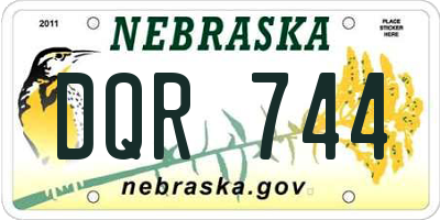NE license plate DQR744