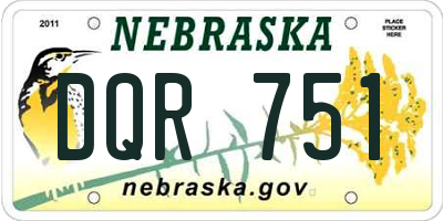 NE license plate DQR751