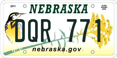 NE license plate DQR771