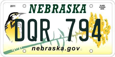 NE license plate DQR794