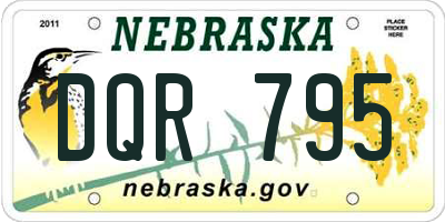 NE license plate DQR795