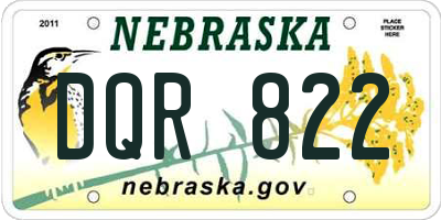 NE license plate DQR822