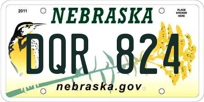 NE license plate DQR824