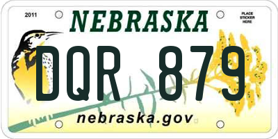 NE license plate DQR879