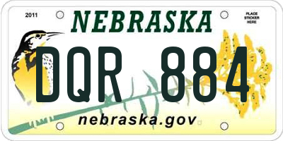 NE license plate DQR884