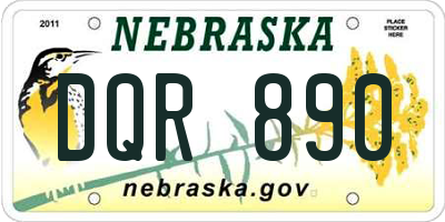 NE license plate DQR890